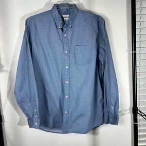 Gap Mens Lived-In Stretch Blue Floral Long Sleeve Button Down‎ Shirt Large